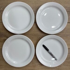 Pillivuyt Porcelain‎ Dinner Salad Plates Culinaire White 8.5" Set 4 Porcelain